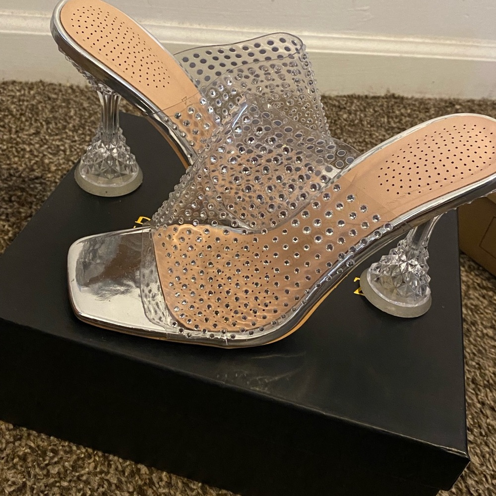 Open Toe Square Heels